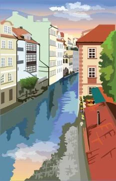 Colorful vector Prague, part 2 Stock Illustration