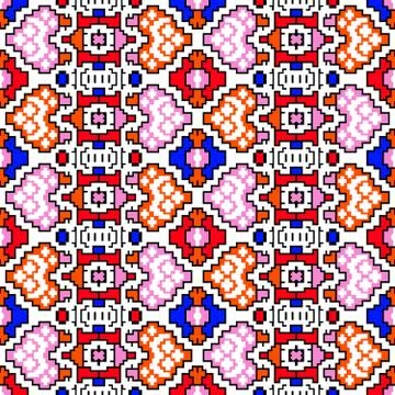 Colorful vector psychedelic pixels background beautiful pattern design. Stock Illustration