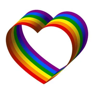 Colorful vector rainbow heart Stock Illustration