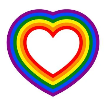 Colorful vector rainbow heart Stock Illustration