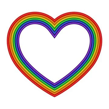 Colorful vector rainbow heart 库存插图