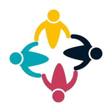 Colorful Vector Representation of Teamwork and Collaboration Concept Stock Illustration
