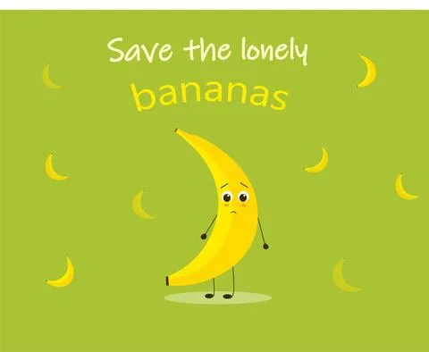 Colorful vector for saving the lonely bananas Illustrazione stock