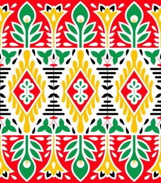 Colorful vector seamless decorative border ethnic Stock Illustration