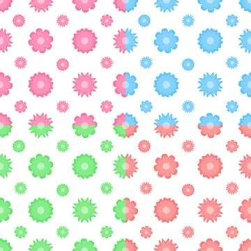 Colorful vector seamless pattern with flowers (tiling). flower shapes texture Illustrazione stock