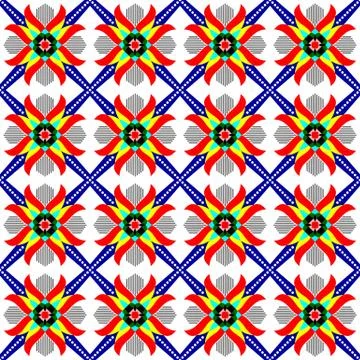 Colorful vector seamless pattern with flowers Stock Illustration