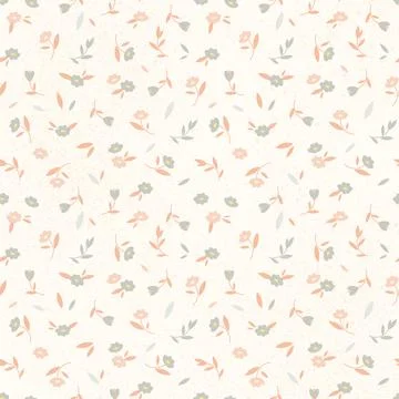 Colorful vector seamless pattern of flowers in a flat style. Stock Illustration