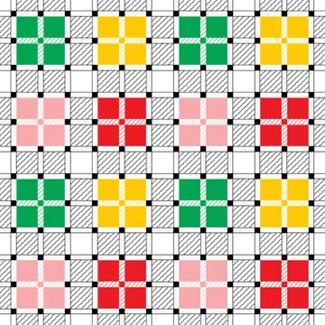 Colorful vector seamless pattern with pixel Stock Illustration