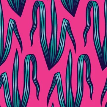 Colorful vector seamless pattern of tropical leaves. Exotic plants isolated o Stock Illustration