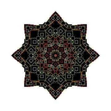 Colorful vector shape, square design pattern isolated on white Stock Illustration