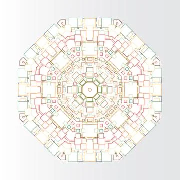 Colorful vector shape, square design pattern isolated on gray Stock Illustration