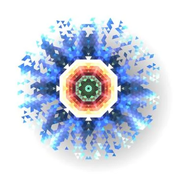 Colorful vector shape, triangle design pattern isolated on white Illustrazione stock