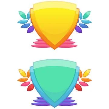 Colorful Vector Shields Stock Illustration