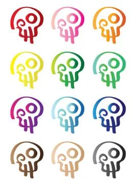 Colorful vector skull pattern vector wallpaper Stock Illustration