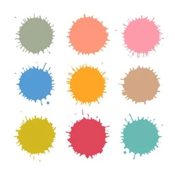 Colorful  Vector Stains, Blots, Splashes Set Stock Illustration