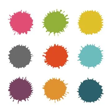 Colorful Vector Stains, Blots, Splashes Set Stockillustratie