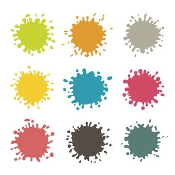 Colorful Vector Stains, Blots, Splashes Set Illustrazione stock