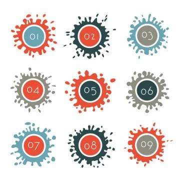 Colorful Vector Stains, Blots, Splashes Set Stock Illustration