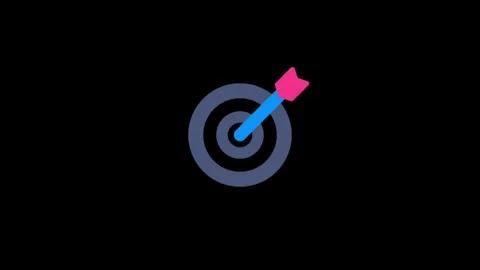 Colorful Vector Target with Arrow on Black Background Graphic Design Stock Footage 341917764
