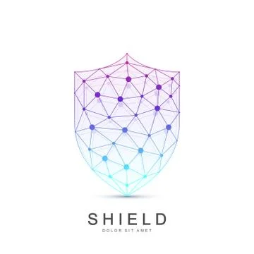 Colorful Vector Template Shield Icon. Protection Logo Icon. Creative Security Stock Illustration