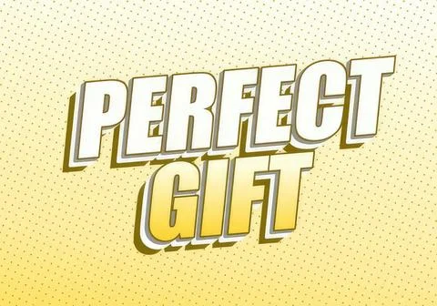 Colorful vector text saying perfect gift on pastel background Stock Illustration