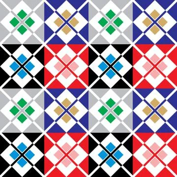 Colorful vector tiles pattern background design Stock Illustration