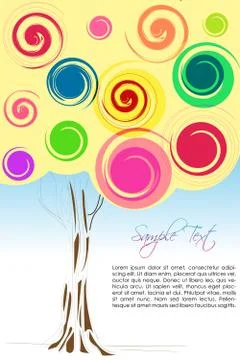Colorful vector tree Stock Illustration