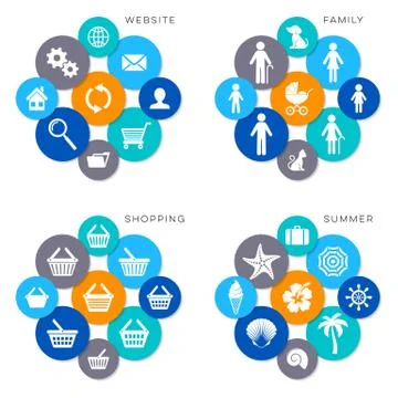 Colorful vector web icons イラスト素材