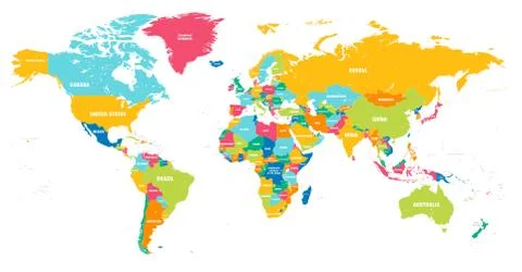 Colorful Vector world map Illustrazione stock