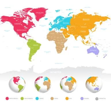 Colorful vector World Map Stock Illustration