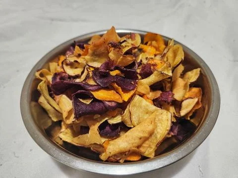 Colorful vegetable chips Stock Photos