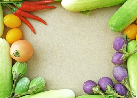 Colorful vegetable frame Stock Photos
