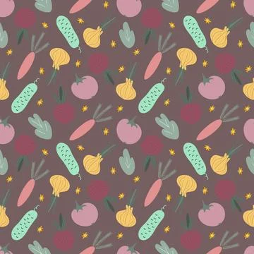 Colorful vegetable pattern Illustrazione stock
