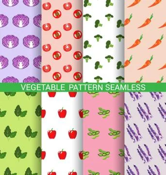 Colorful vegetable seamless pattern Stock Illustration