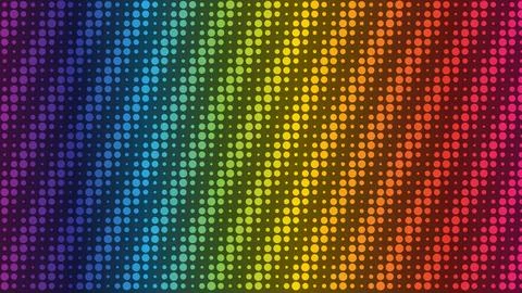 Colorful vertical halftone dots create a vibrant rainbow gradient with flowing 스톡 일러스트