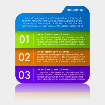 Colorful vertical infographic template with three steps and modern layout Stock Illustration
