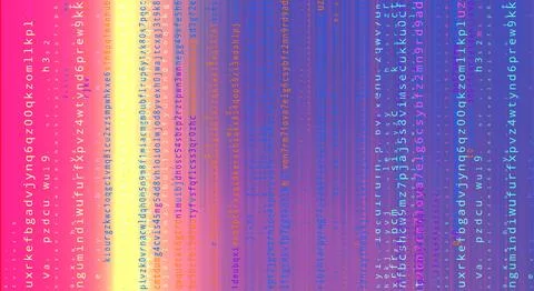 Colorful Vertical Programming Code Lines on Vibrant Holographic Background... 스톡 일러스트