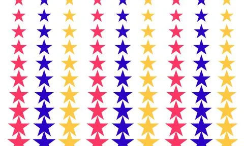 Colorful Vertical Star Pattern Background With Red Blue And Yellow Repeatin.. Stock Illustration