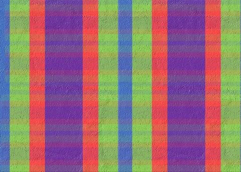 Colorful vertical stripes in a repeating pattern form a plaid-like design. .. Stock Illustration