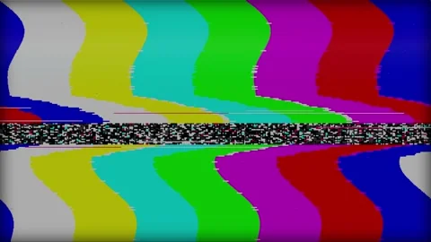 Colorful vhs glitch background features distorted waving bars. High quality.. Stock Footage 346759249