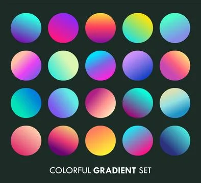 Colorful Vibrant Gradient Background Vector Collection Stock Illustration