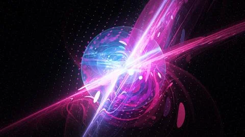 Colorful vibrant technology bubble in space 库存插图