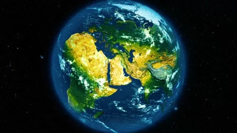 Colorful view of planet earth in space with africa, europe and the middle e.. 库存影片 340388339