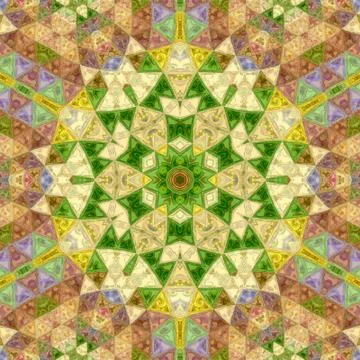 Colorful vintage boho mandala pattern in triangles elements. Stock Illustration