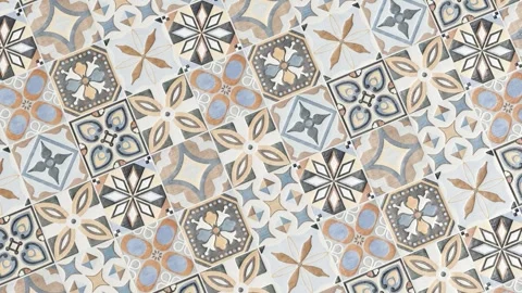 Colorful Vintage Ceramic Tile Pattern Video stock 319883732