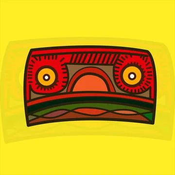 Colorful-vintage-pattern-background-design,-owl-line-arts,-Hand-drawn-outlin Stock Illustration