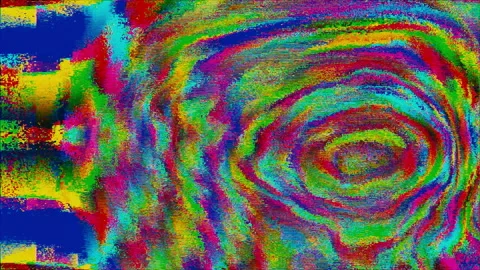Colorful vintage sci-fi elegant holographic background. Data mosh demonstration. Stock Footage 141521121