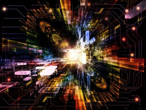 Colorful Virtual Space Stock Illustration