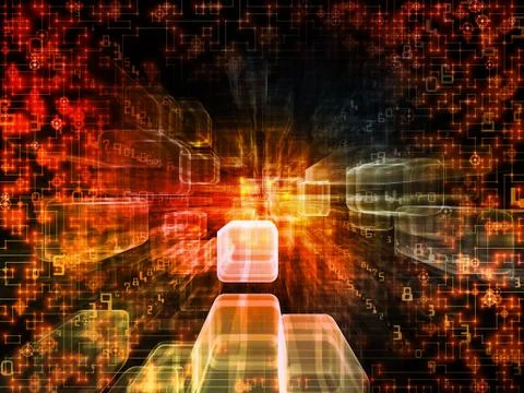 Colorful Virtual Space Stock Illustration