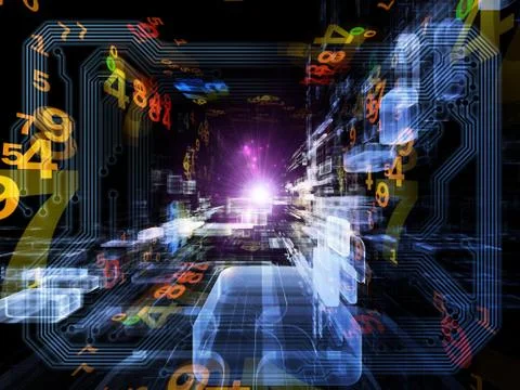 Colorful Virtual Space Stock Illustration